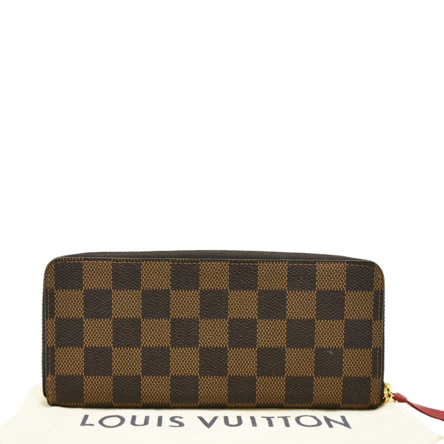 Louis Vuitton Womens Damier Azur Clemence Leather Zippy Long