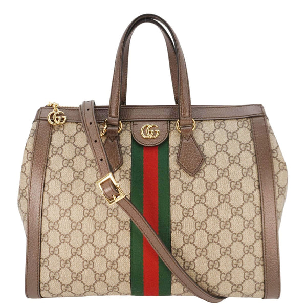 GUCCI Ophidia Medium GG Supreme Tote Shoulder Bag Beige 524537