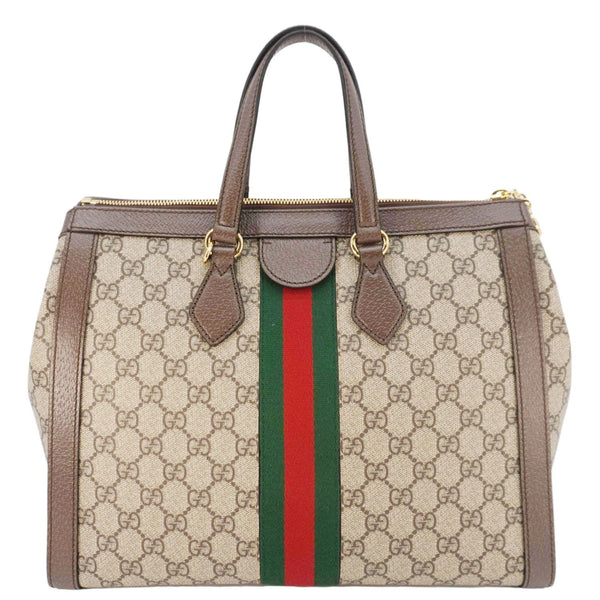 GUCCI Ophidia Medium GG Supreme Tote Shoulder Bag Beige 524537