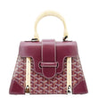 Goyard Saigon Chevron Print Coated Canvas Satchel Bag in burgundy color