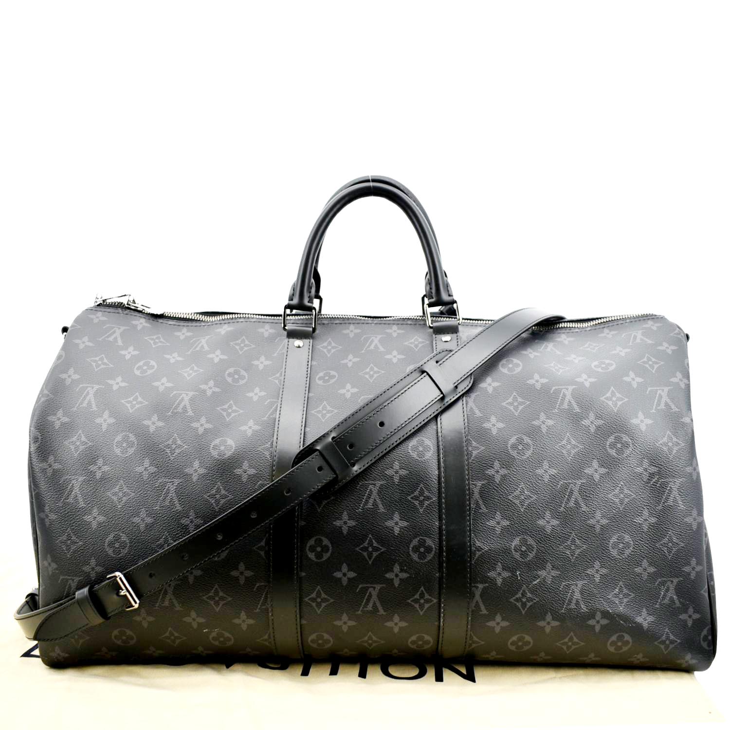 Louis Vuitton, Bags, Louis Vuitton Keepall 55 Bandoulire Travel Duffle  Bag Monogram Eclipse