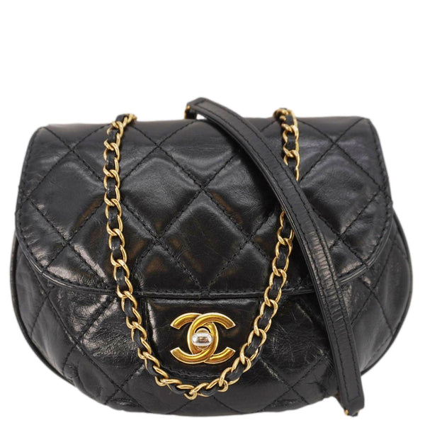 CHANEL Bubble CC Aged Calfskin Small Crossbody Bag Black