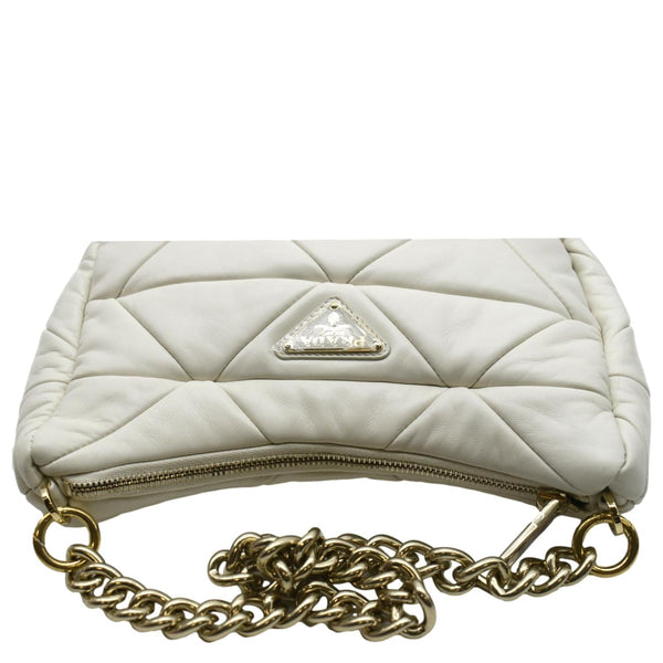 Prada Patchwork System Nappa Leather Shoulder Bag White - Top