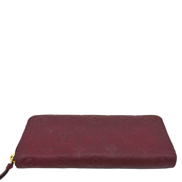 LOUIS VUITTON Clemence Empreinte Leather Wallet Maroon