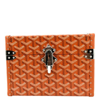 GOYARD Cassette Canvas Trunk Clutch Bag Orange