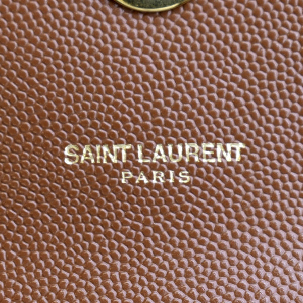 YVES SAINT LAURENT Large Envelope Mix Matelasse Leather Chain Shoulder Bag Dark Natural