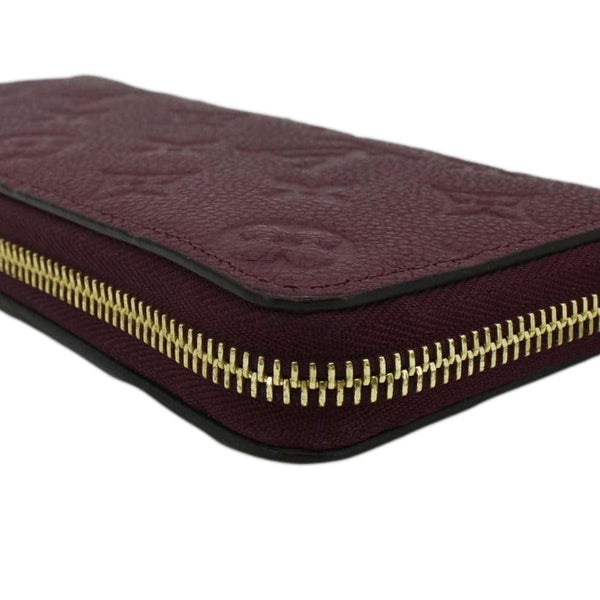 LOUIS VUITTON Clemence Empreinte Leather Wallet Maroon