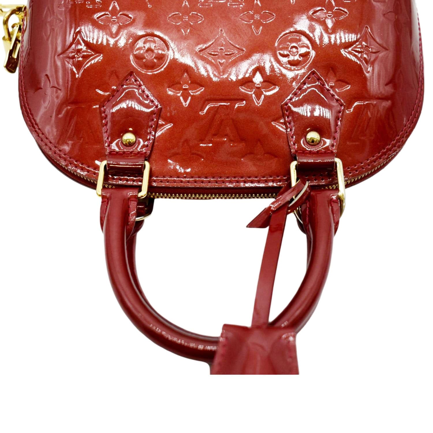 Louis Vuitton Alma Bb Monogram Patent Leather Satchel Crossbody Bag