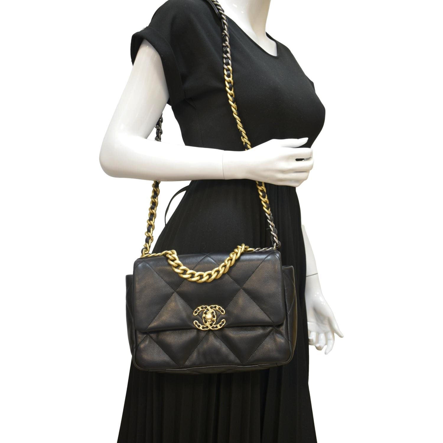 Chanel Chanel 19 Small Flap Bag in Black Lambskin | Dearluxe