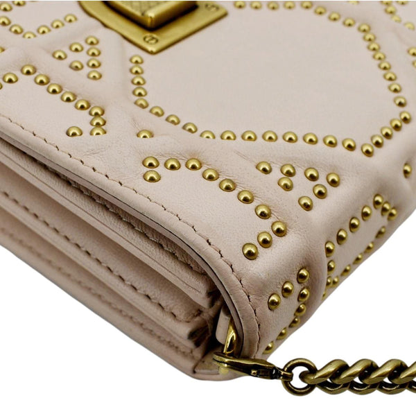 CHRISTIAN DIOR Diorama Vertical Leather Crossbody Clutch Bag Beige