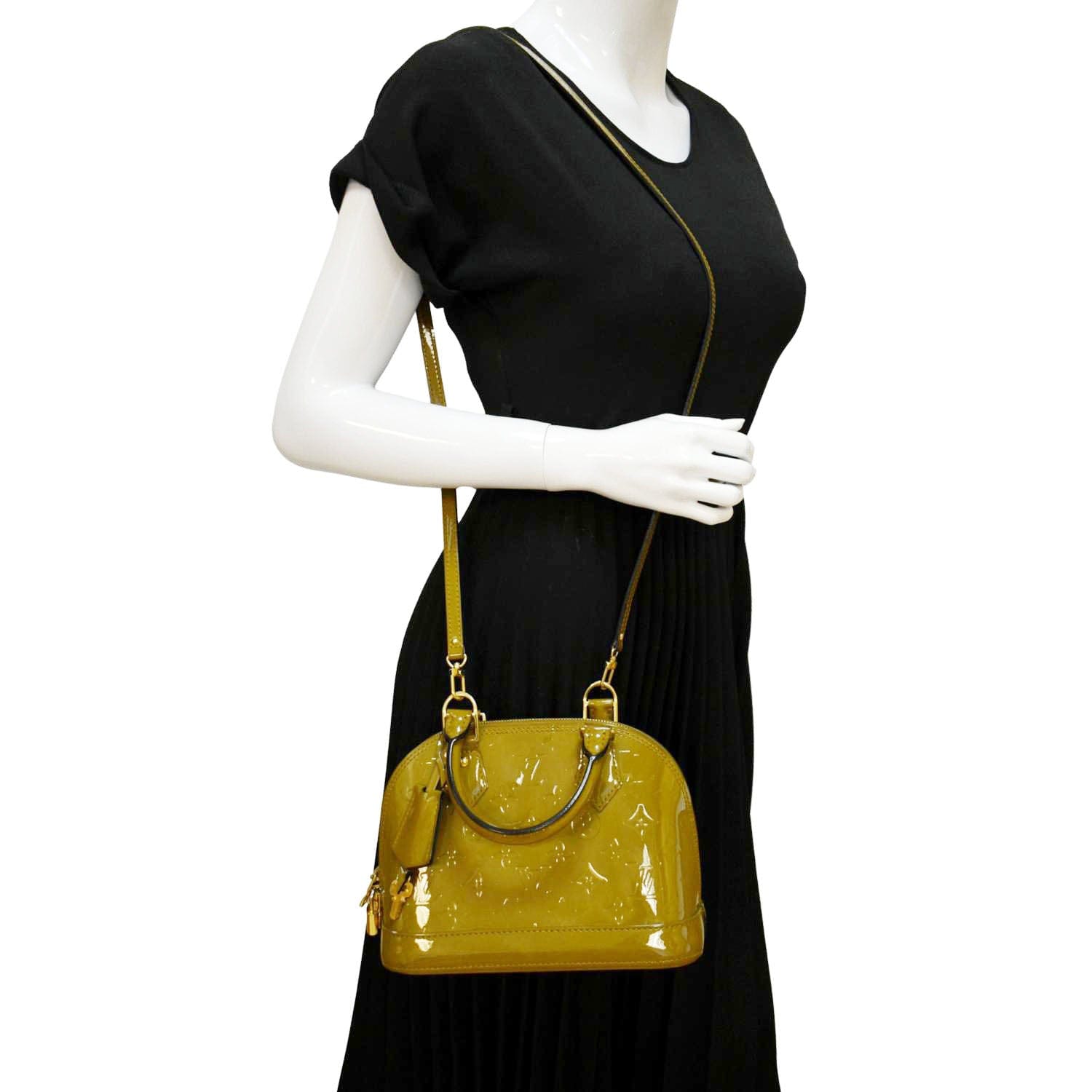 Pre-Owned Louis Vuitton LOUIS VUITTON Alma BB Monogram Verni Handbag Yellow  Ladies (Good) 