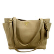 PRADA Vitello Daino Side-Pocket Leather Tote Shoulder Bag Beige