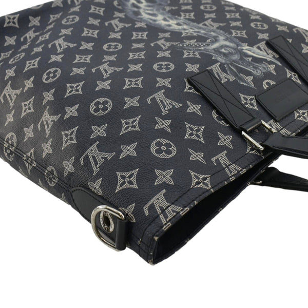 LOUIS VUITTON Savane Monogram Chapman Canvas Atlas Tote Bag Navy Blue