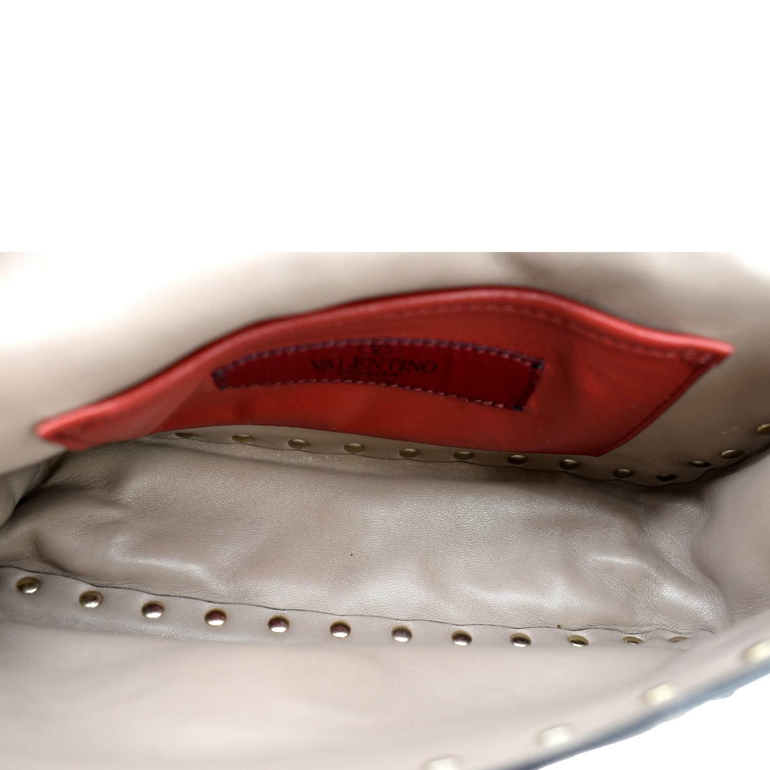 Valentino Silver Quilted Leather Medium Rockstud Spike Shoulder Bag  Valentino