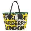 BURBERRY Graffiti Reversible Canvas Tote Bag Multicolor