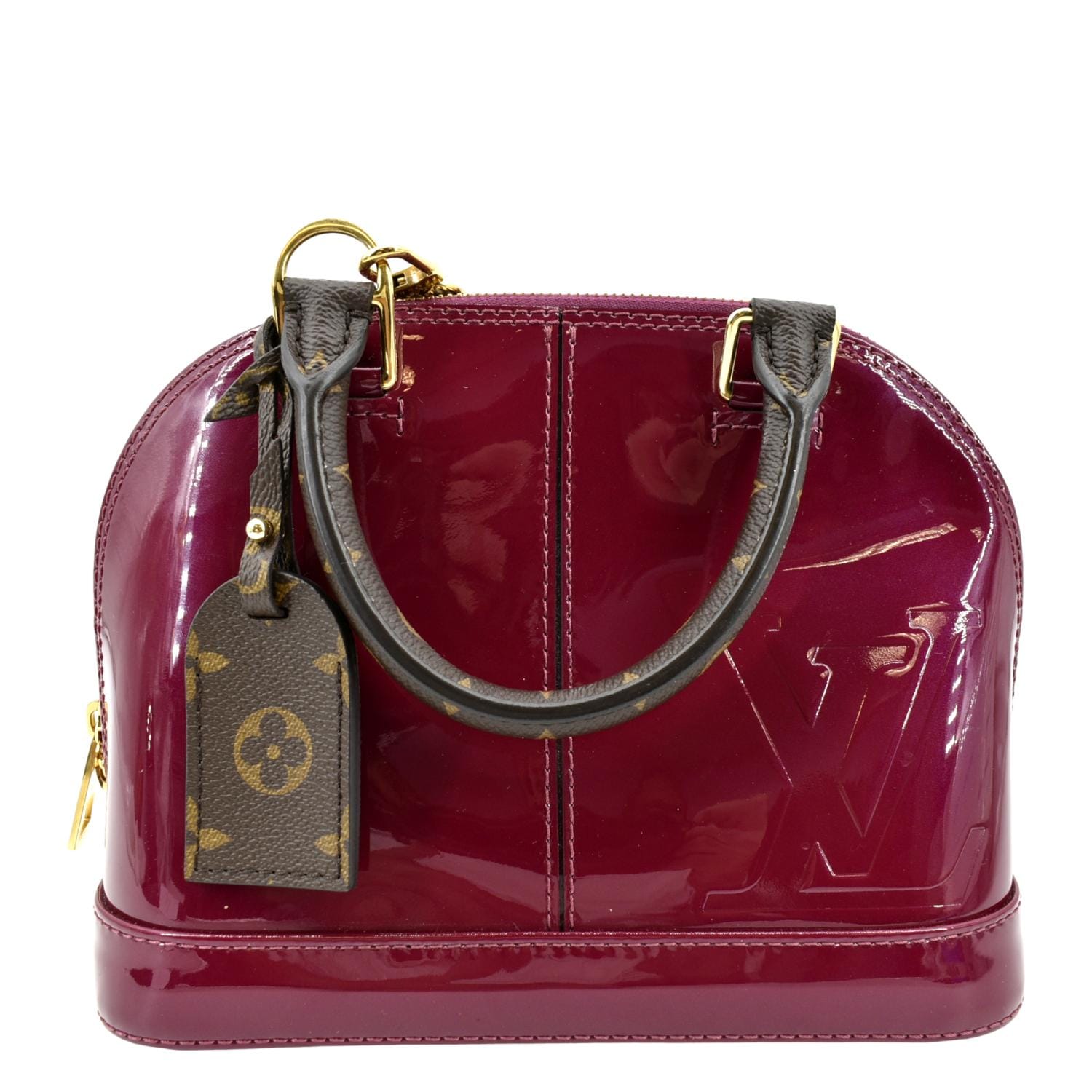 Louis Vuitton alma bb handbag in red,9-inch wide,7.5 inches high,4.3 inches  deep