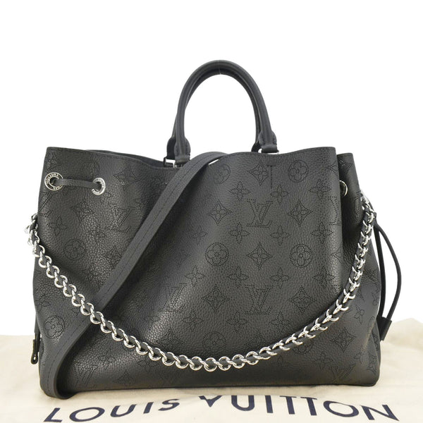 LOUIS VUITTON Bella Mahina Calf Leather Tote Shoulder Bag Black