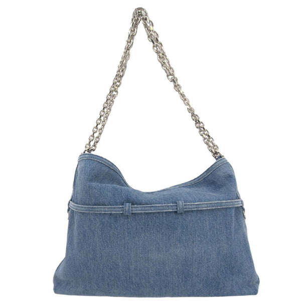 GIVENCHY Voyou Medium Denim Chain Shoulder Bag Blue