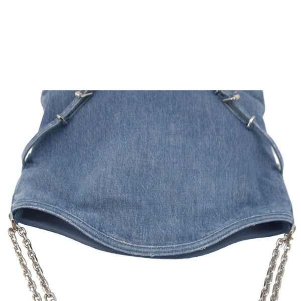 GIVENCHY Voyou Medium Denim Chain Shoulder Bag Blue