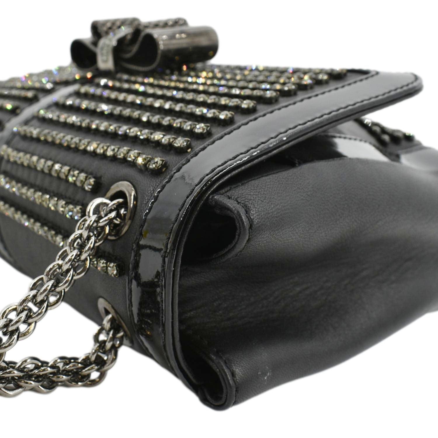 CHRISTIAN LOUBOUTIN Charity Studded Leather Shoulder Bag Black