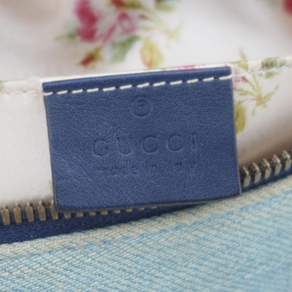 GUCCI Pearl GG Marmont Small Denim Crossbody Bag Blue 447632