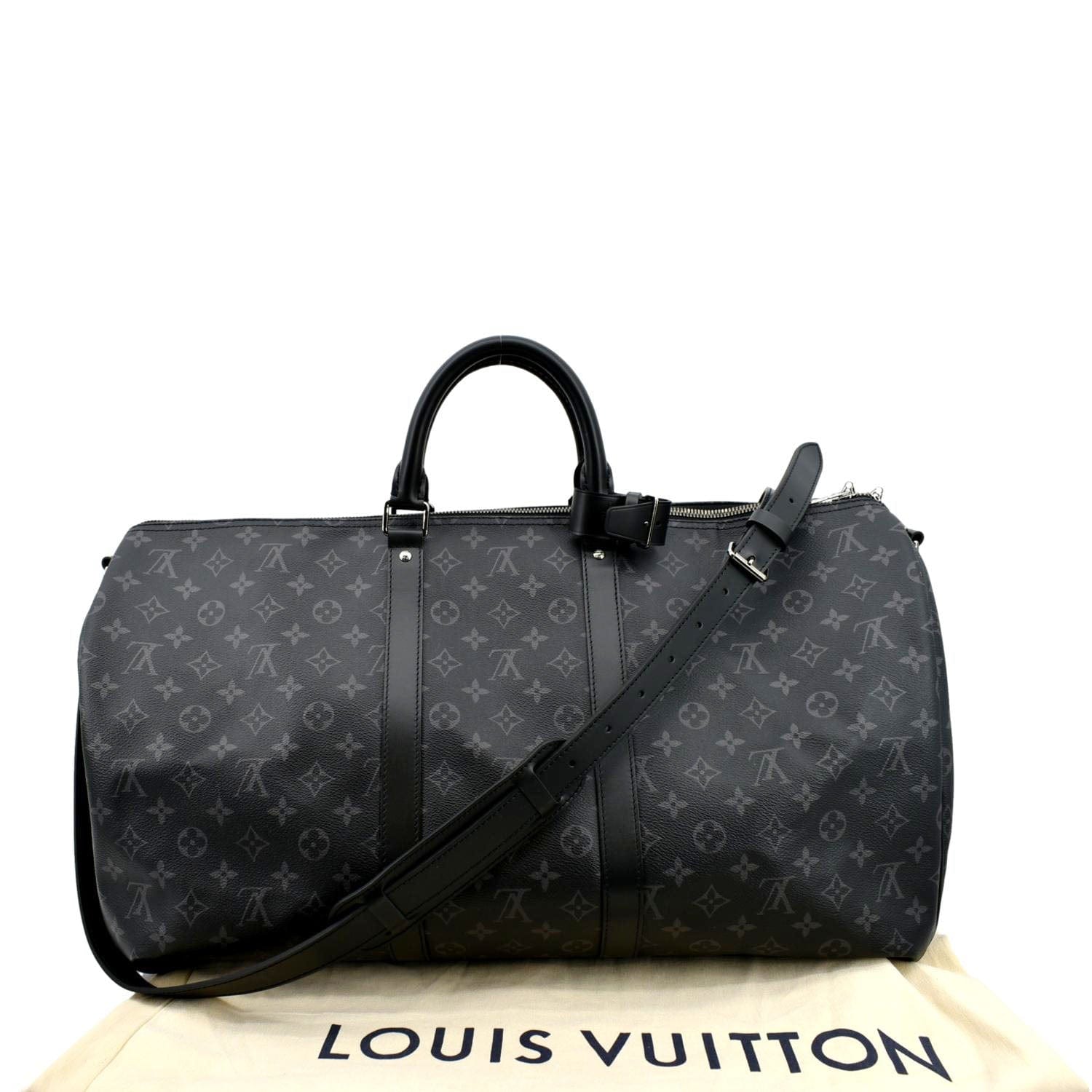 Louis Vuitton Keepall Bandouliere Monogram Eclipse 55 Black/Grey for Men