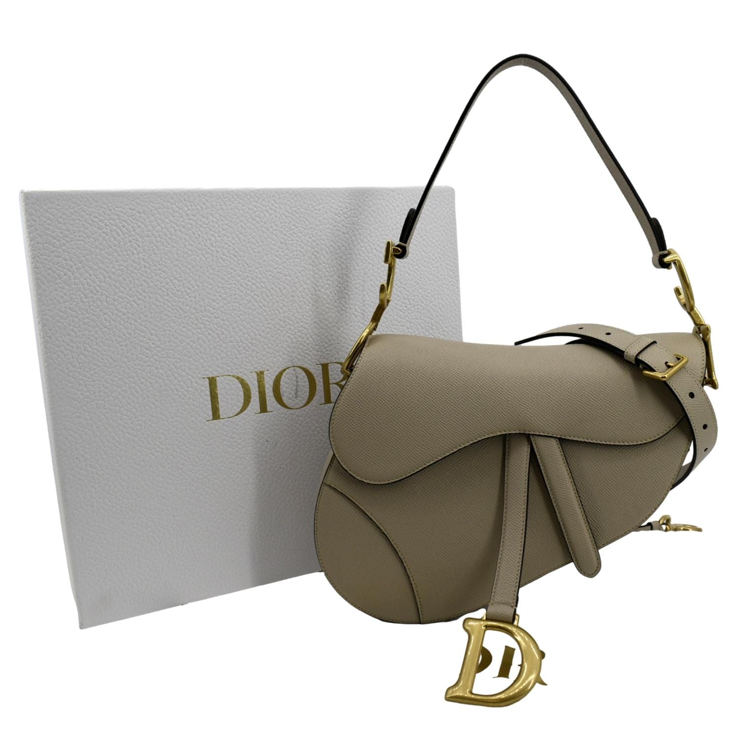 Christian Dior Shoulder Saddle Bag IN GREY GRAINED GALFSKIN