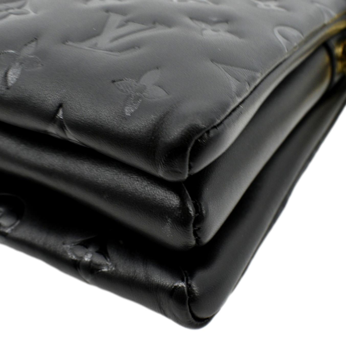 New black Louis Vuitton Coussin shoulder strap Leather Cloth ref