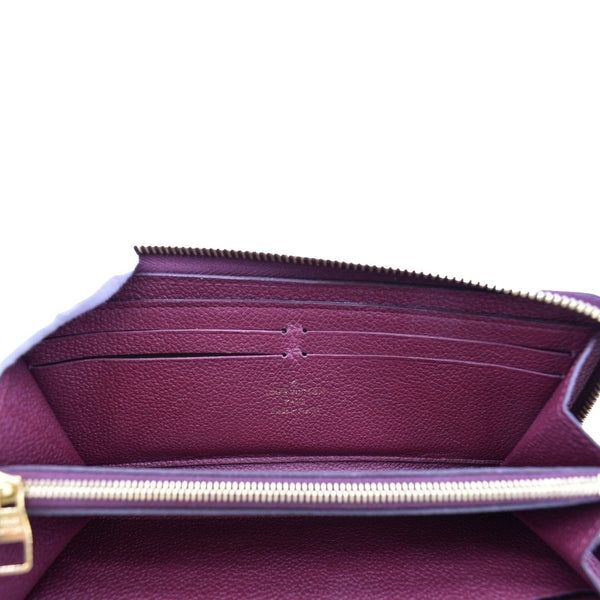 LOUIS VUITTON Clemence Empreinte Leather Wallet Maroon