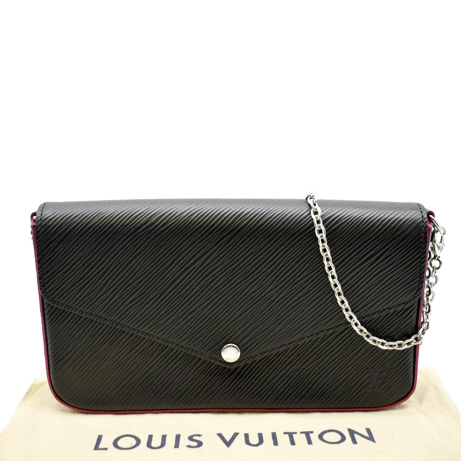 Louis Vuitton Félicie Pochette Crossbody Bag in Black Grained