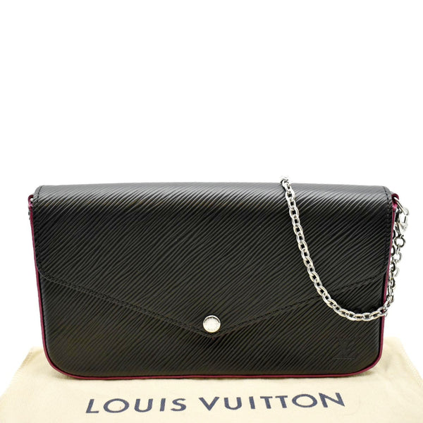 LOUIS VUITTON Felicie Epi Leather Pochette Crossbody Bag Black