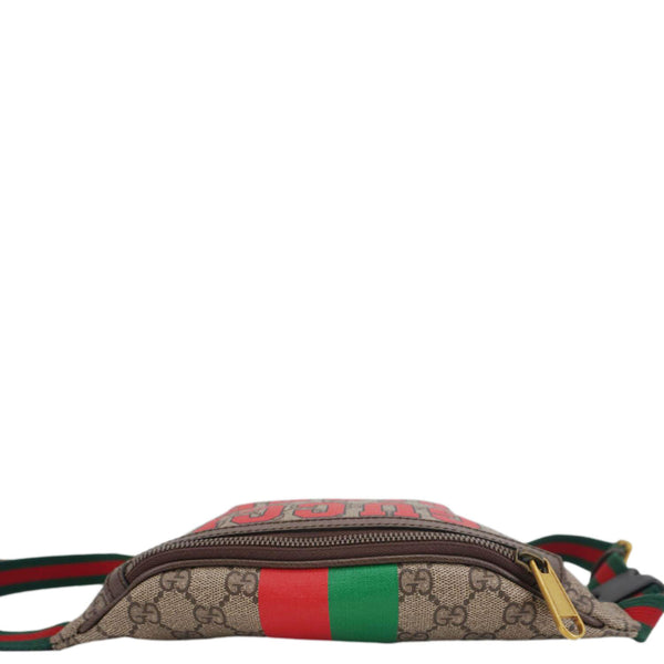 GUCCI Tiger Print GG Supreme Canvas Belt Bag Beige 675181