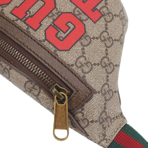 GUCCI Tiger Print GG Supreme Canvas Belt Bag Beige 675181