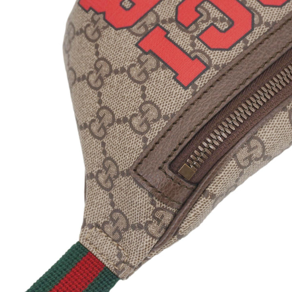 GUCCI Tiger Print GG Supreme Canvas Belt Bag Beige 675181