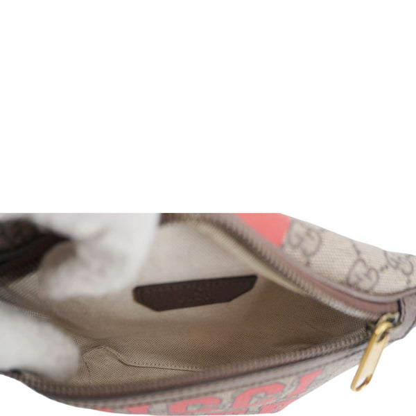 GUCCI Tiger Print GG Supreme Canvas Belt Bag Beige 675181