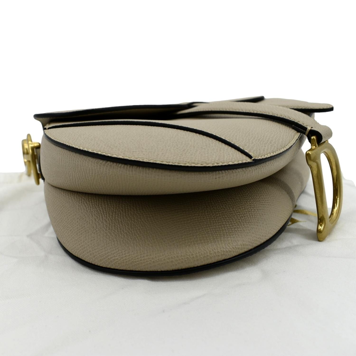 Dior - Saddle Bag Deep Gray, Beige and Khaki Smooth Calfskin and Upcycled Nylon with Warped Cannage Motif Rubber - Men