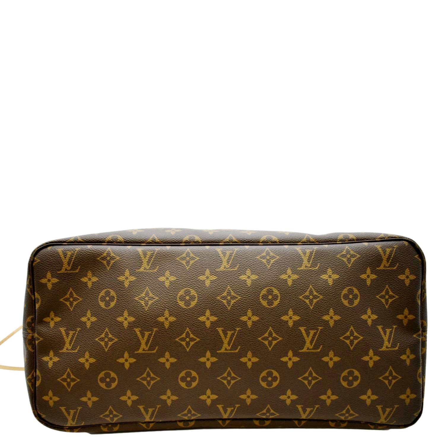 [Authentic LOUIS VUITTON Purse] Classic LV Logo Brown Leather Handbag 