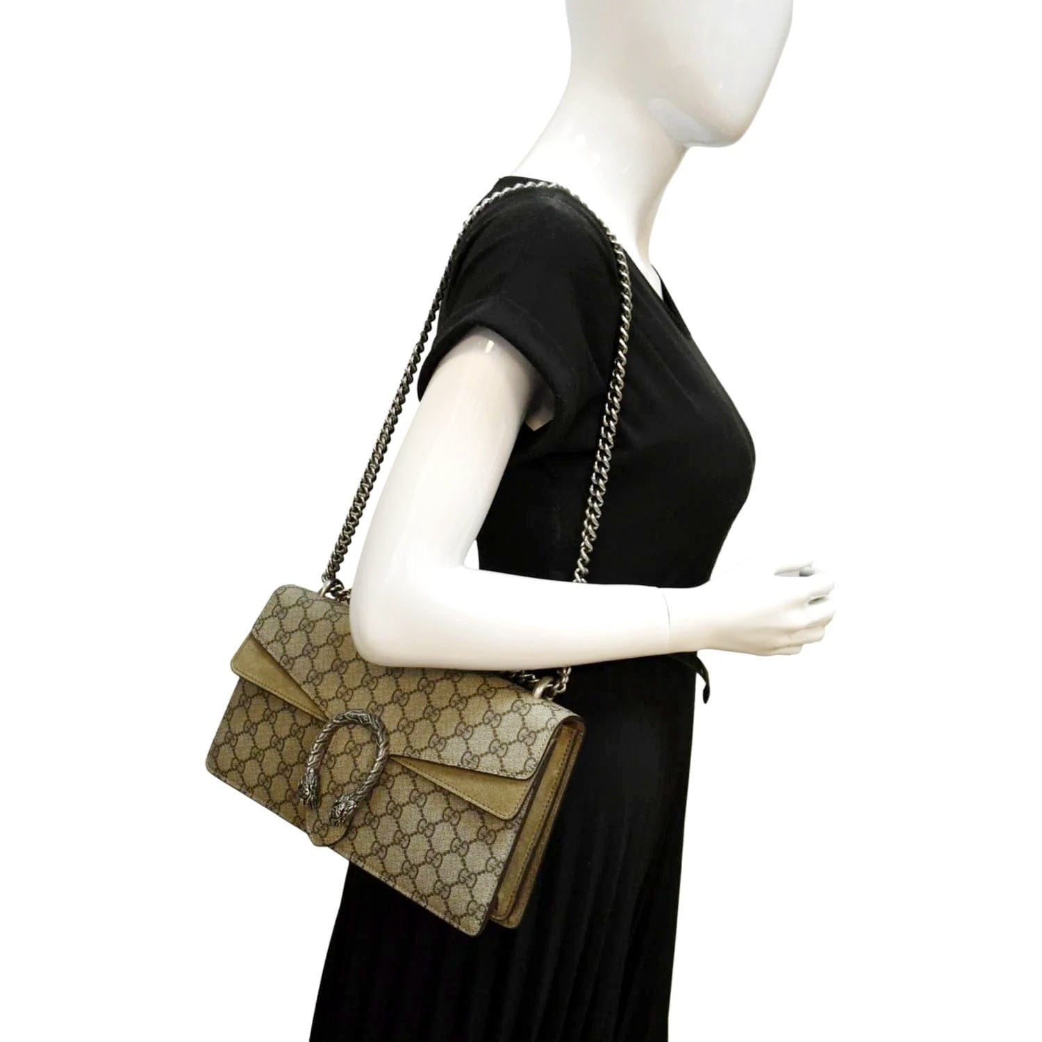 Small Dionysus top handle bag in beige and ebony Supreme