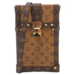 LOUIS VUITTON Pochette Trunk Monogram Canvas Verticale Crossbody Bag Brown