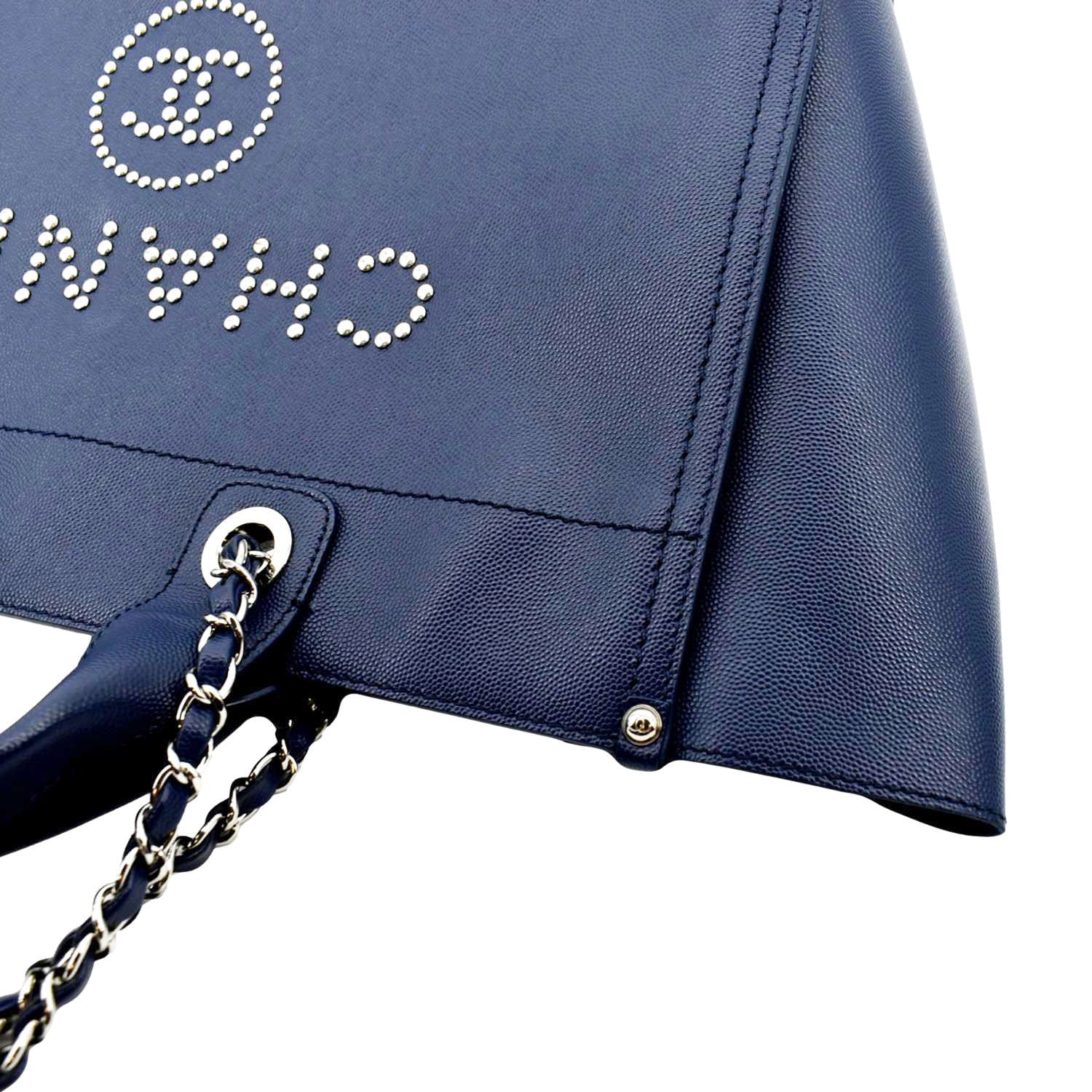 Chanel Deauville Tote Studded Caviar Small at 1stDibs