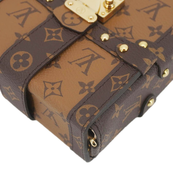 LOUIS VUITTON Pochette Trunk Monogram Canvas Verticale Crossbody Bag Brown