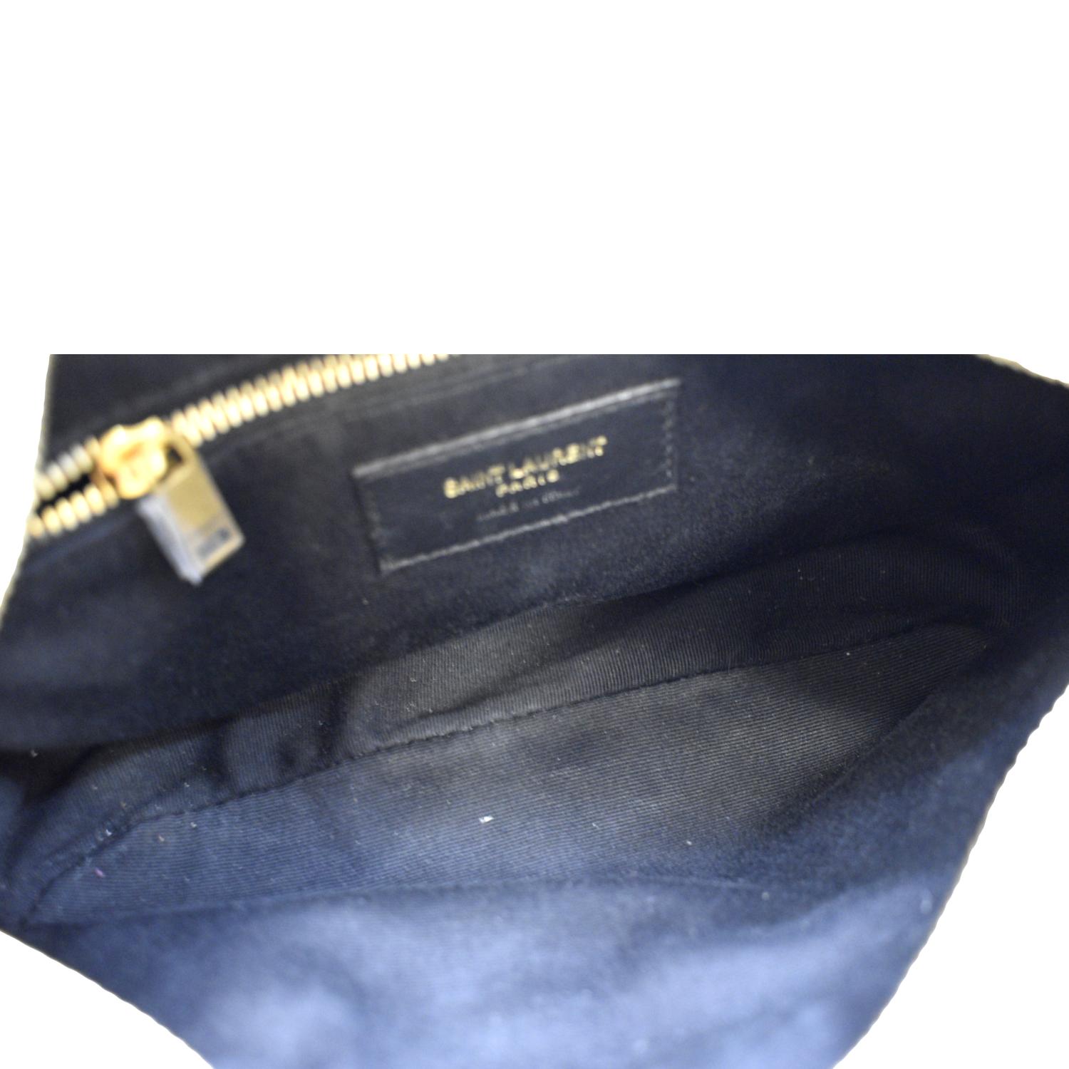 Saint Laurent Victoire Leather Shoulder Bag in Black