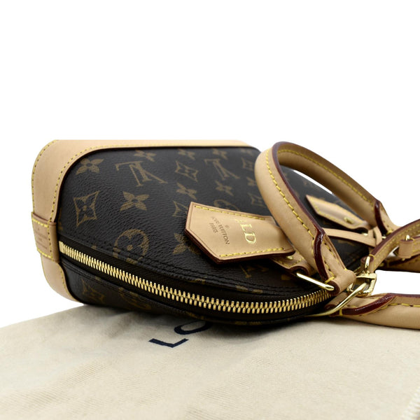 LOUIS VUITTON Alma BB Monogram Canvas Satchel Crossbody Bag Brown