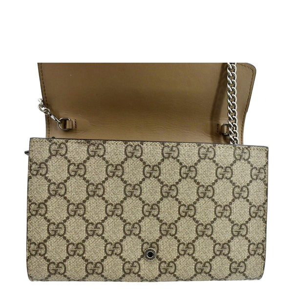 GUCCI Dionysus GG Supreme Crossbody Chain Wallet Beige 401231