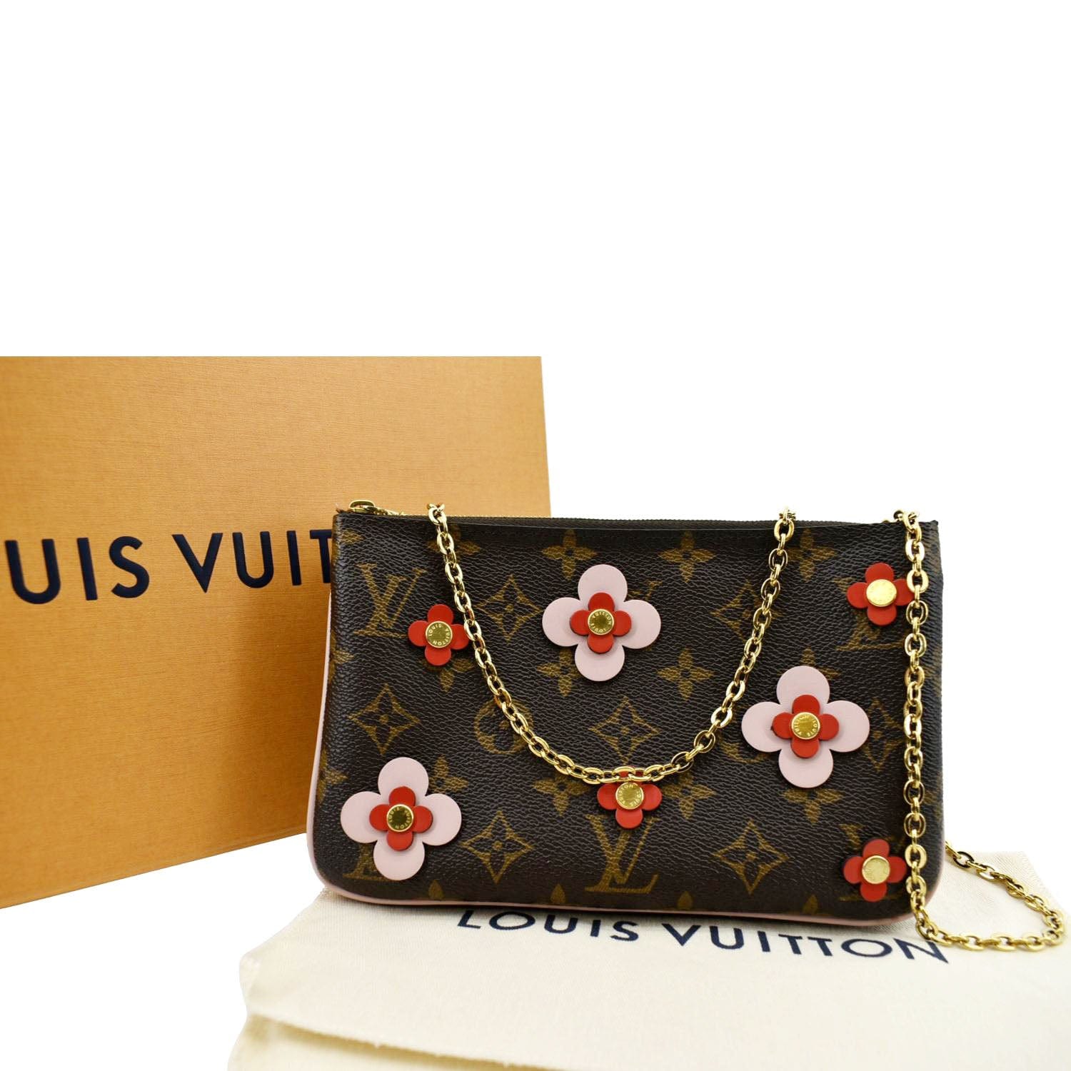 Louis Vuitton Double Zip Pochette Monogram Canvas Bag
