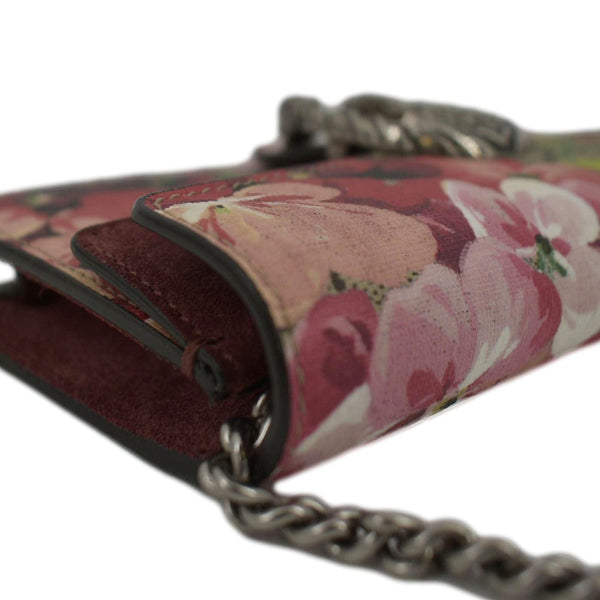 GUCCI Dionysus Super Mini Blooms GG Supreme Canvas Crossbody Bag Dry Rose 476432