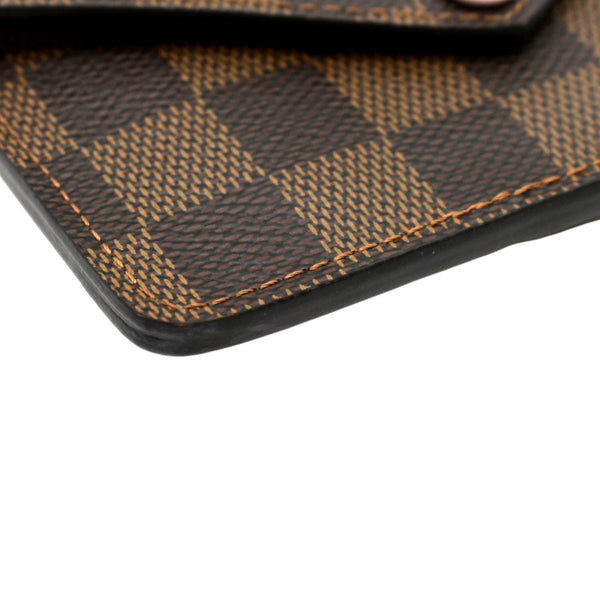 LOUIS VUITTON Recto Verso Damier Ebene Card Holder Rose Ballerine