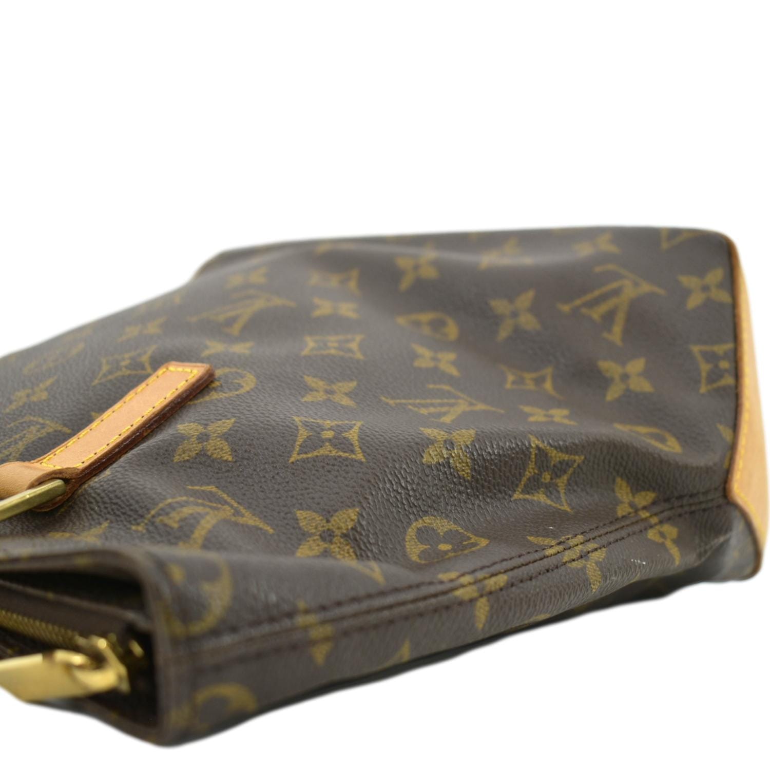 Sold at Auction: Louis Vuitton Cabas Piano Shoulder Bag, in brown monogram  coated canvas with golden brass hardware and vachetta leather handles,  ope