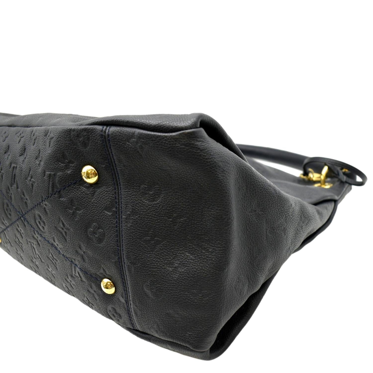 LOUIS VUITTON Black Monogram Empreinte Leather Artsy Hobo Shoulder Bag MM  M41066