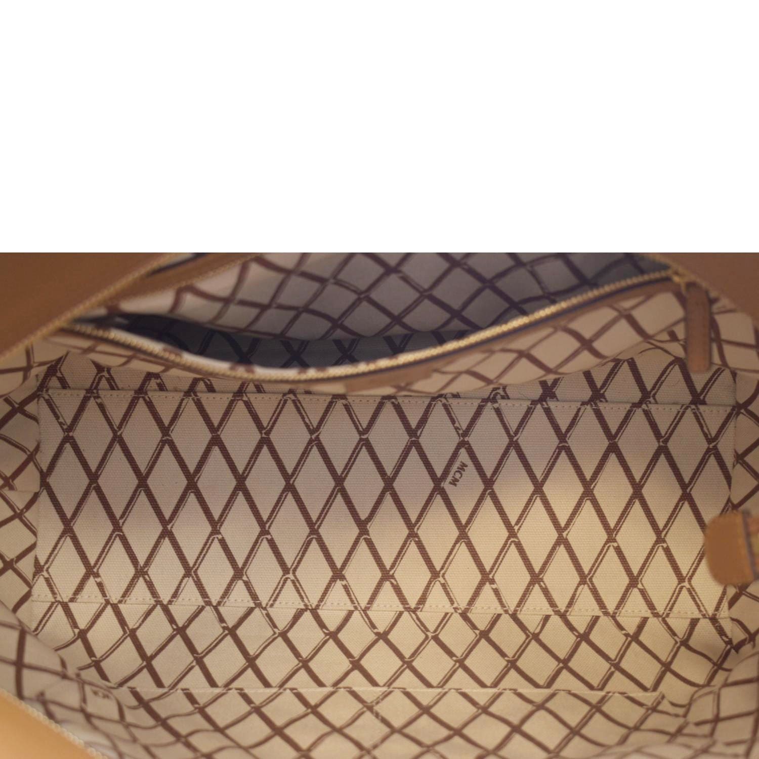 MCM Purse Medium Tote Bag Reversible Liz Shopper COGNAC 14x11